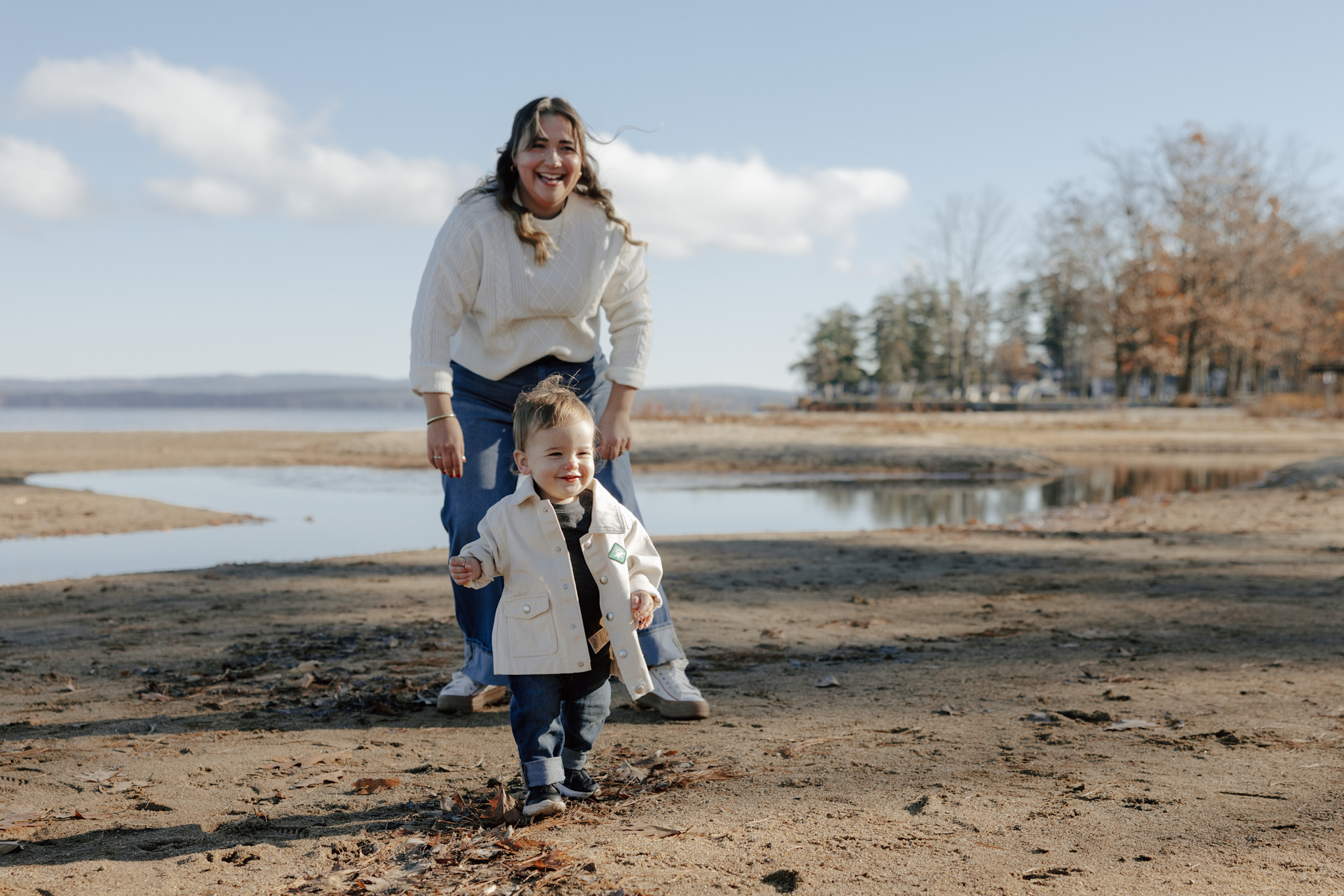 Alexandra & her son at a family photo shoot, that at first caused body image distress, but turned into an opportunity to cultivate self-compassion and healing.